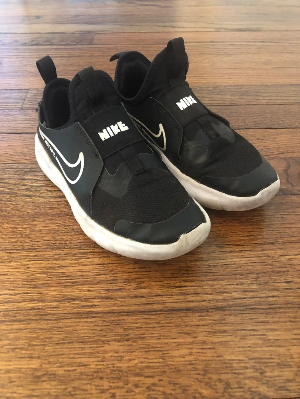 Nike Flex Runner 2 Kids Sneakers, Black/White, Size 13C
